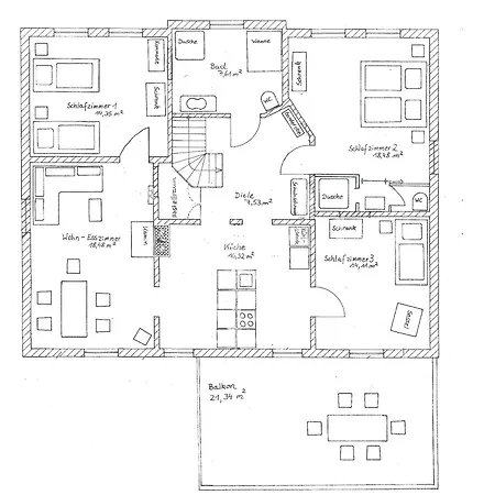 Strandnahe Mit 3 Schlafzimmern Und Balkon, Vergissmeinnicht 02, 아파트